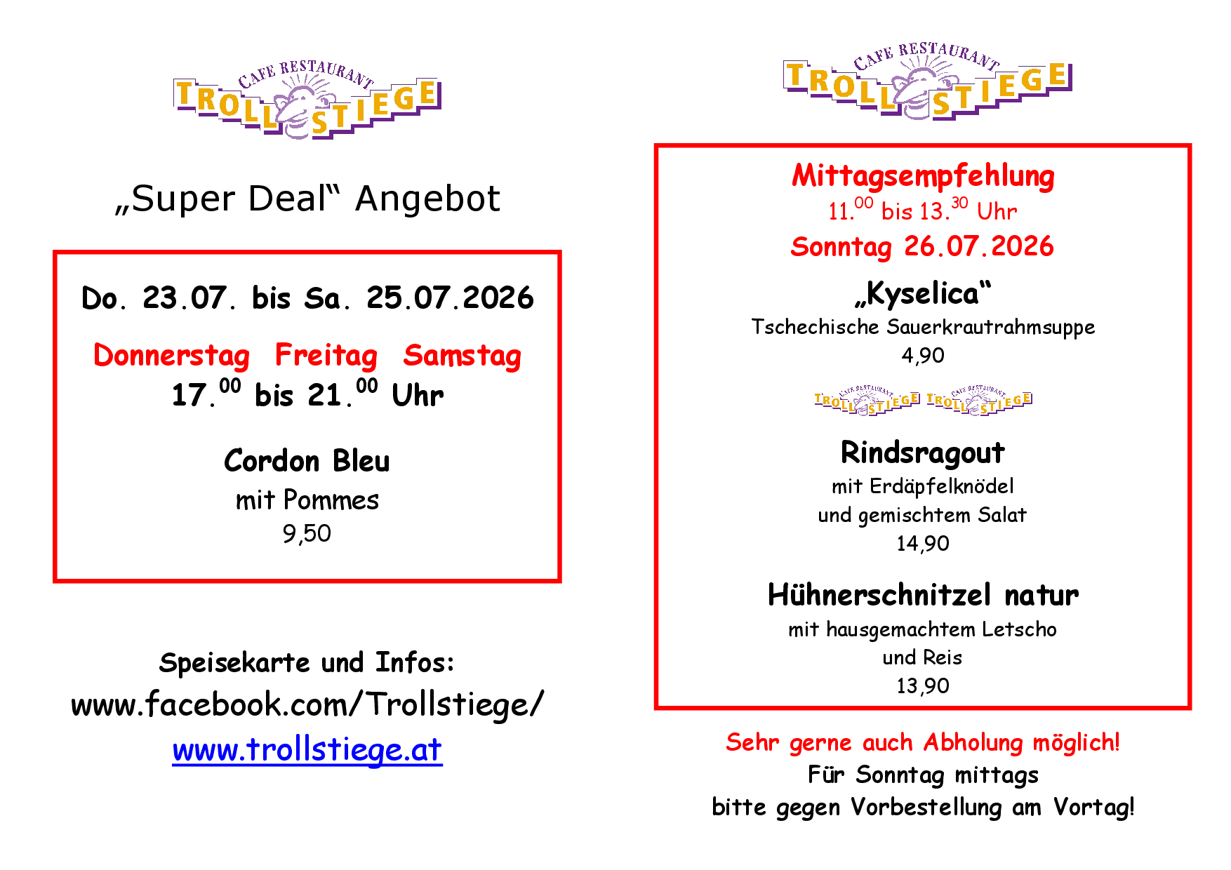 Empfehlung homepage 26.07.2026