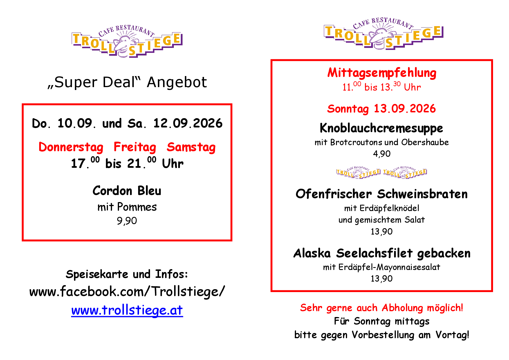 Empfehlung quer 13.09.2026
